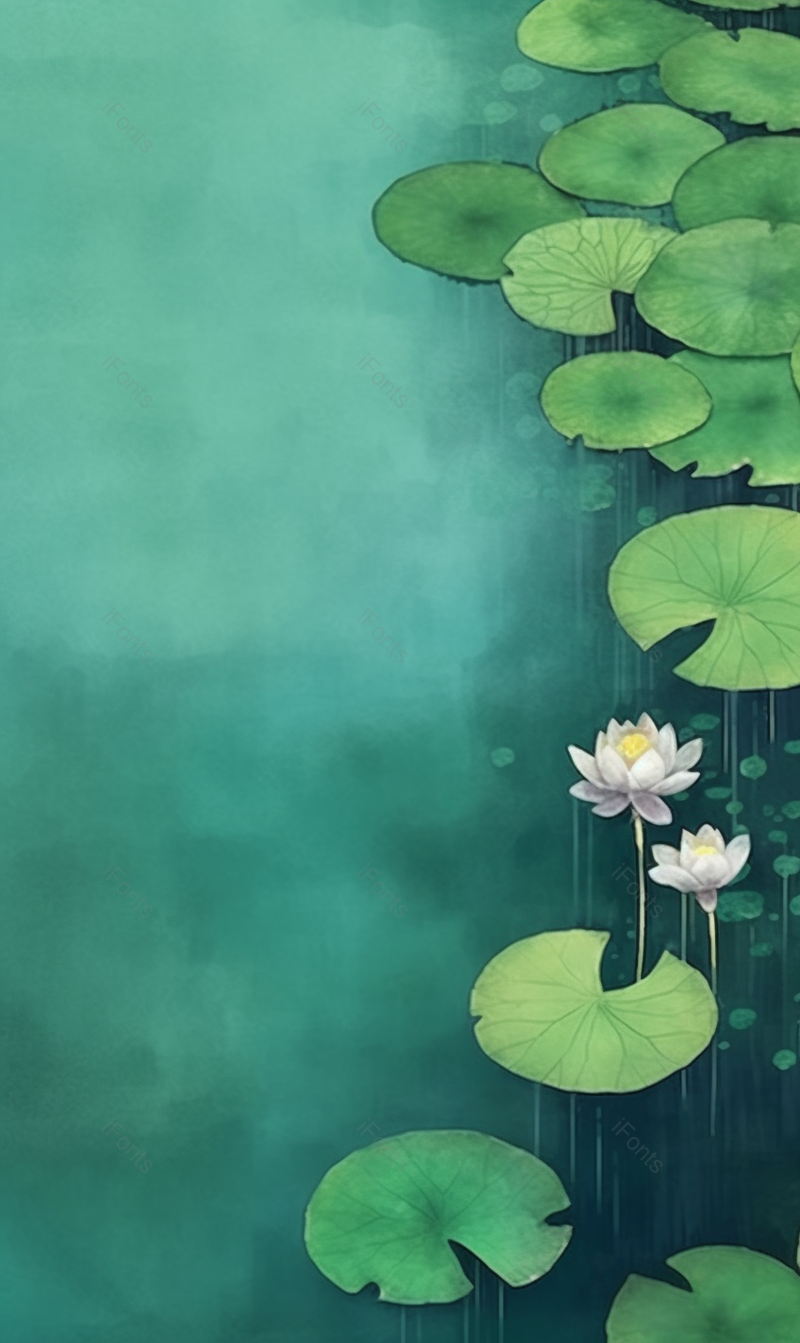 绿色唯美荷塘荷叶荷花盛开插画背景,插画/手绘图,插画/手绘图库,插画/手绘图下载,插画/手绘